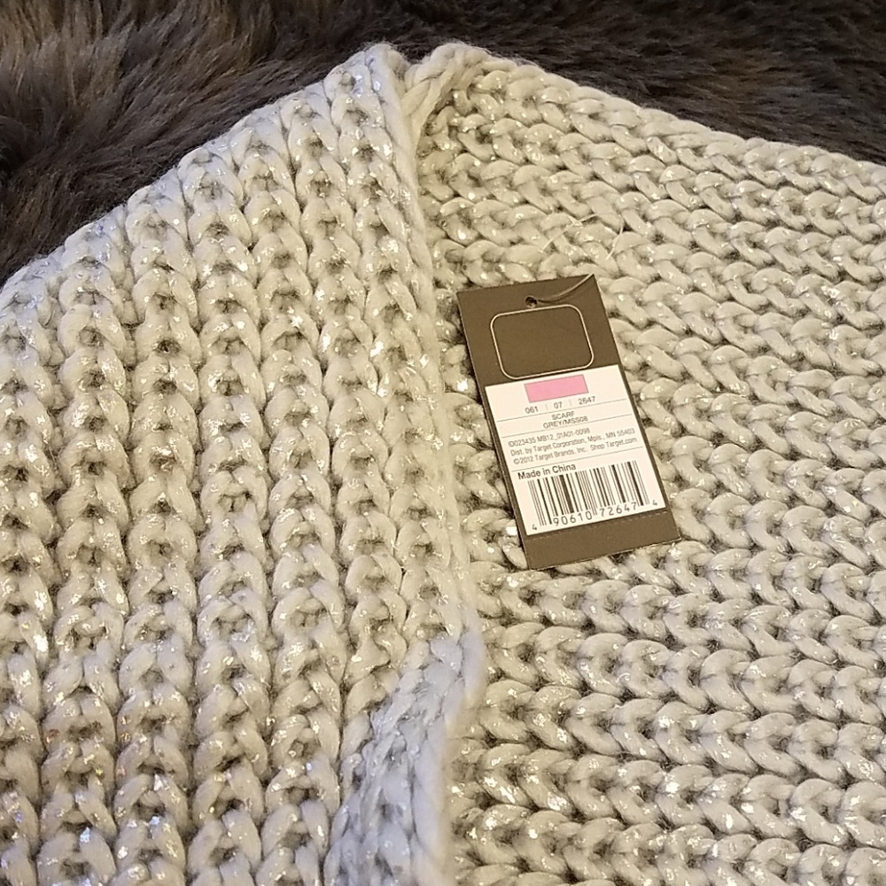 Grey Shimmering Infinity Scarf - Picture 2 of 4